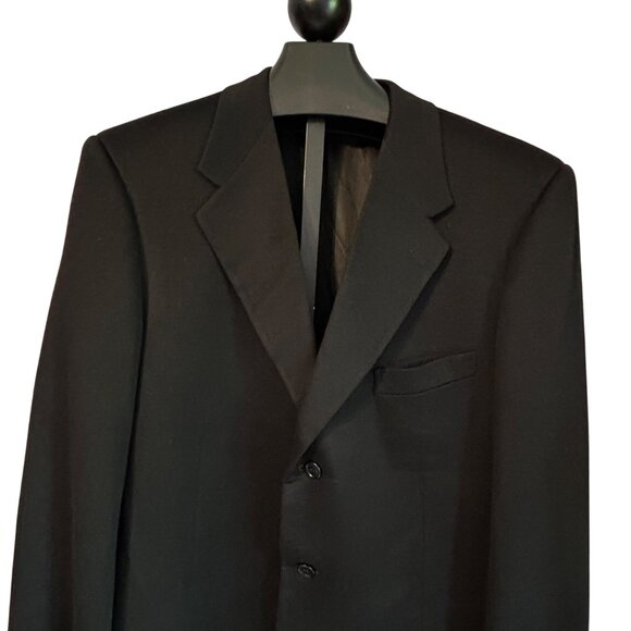 Trussini Blazer Jacket Boyd's Mens Italy 56L US 46L Black Cashmere Made In Italy - Picture 2 of 13